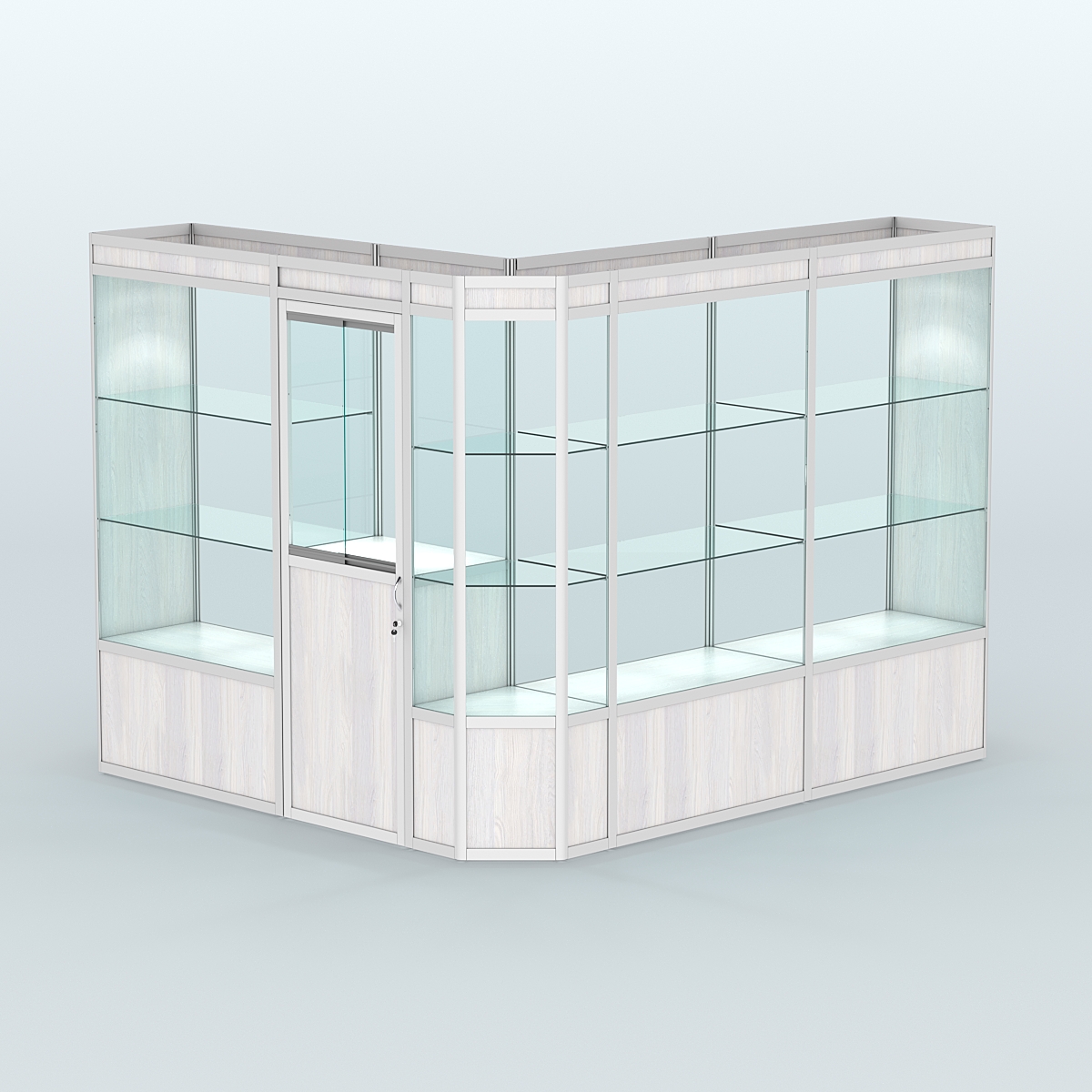 Павильон из профиля угловой №3а (5,5 кв.м) Ясень Анкор светлый