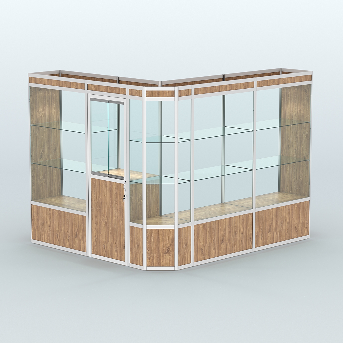 Павильон из профиля угловой №3а (5,5 кв.м) Дуб Канзас коричневый