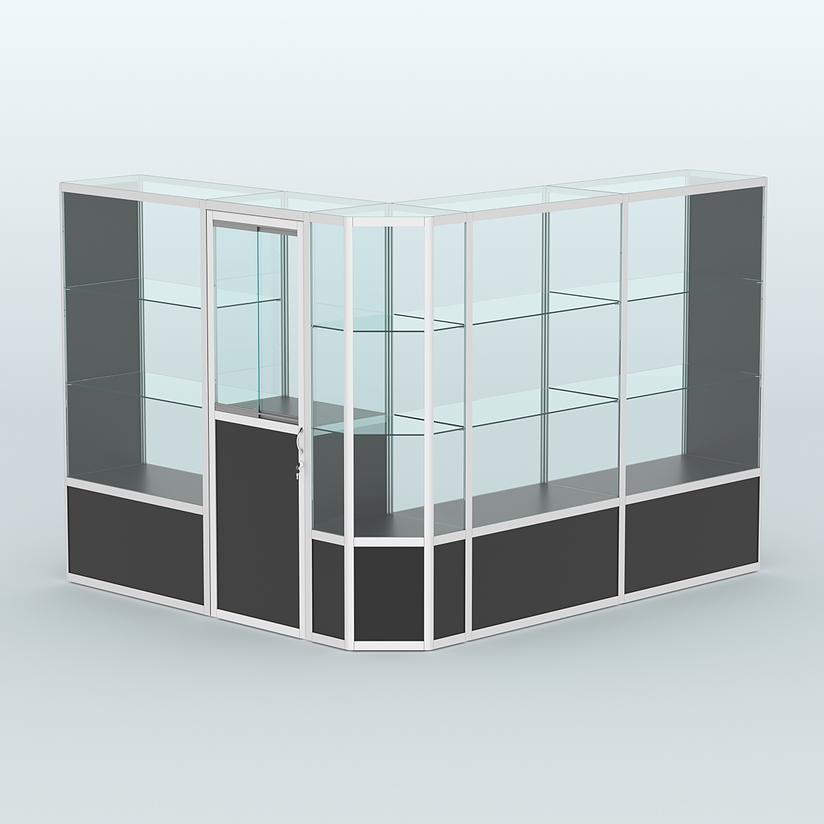 Павильон из профиля угловой №3б (5,5 кв.м) Черный