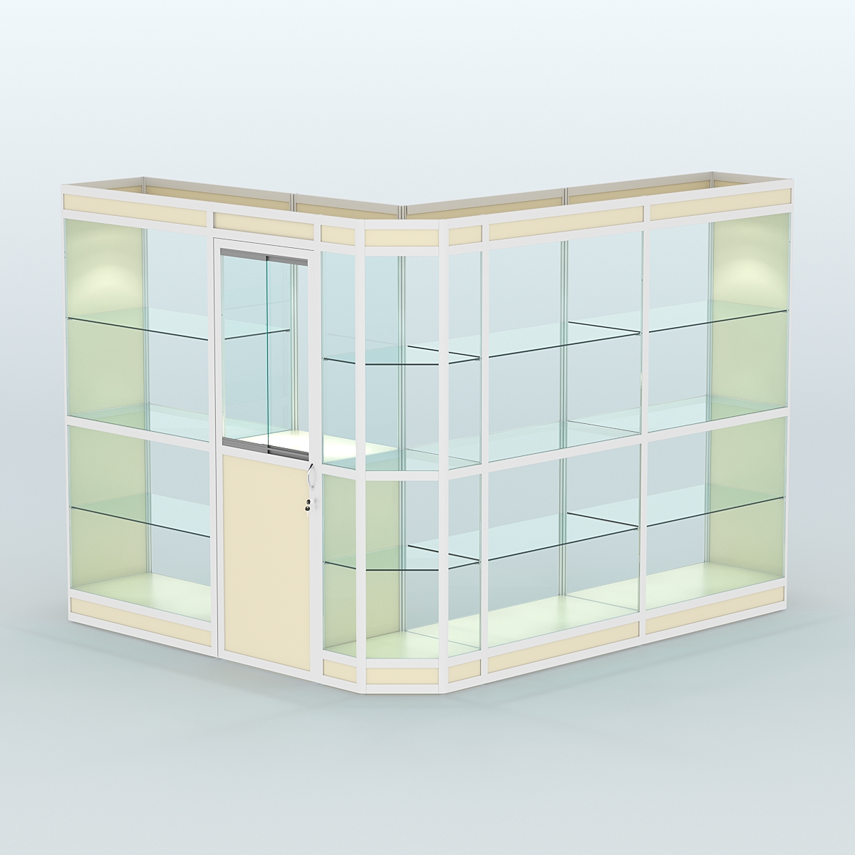 Павильон из профиля угловой №3в (5,5 кв.м) Крем Вайс