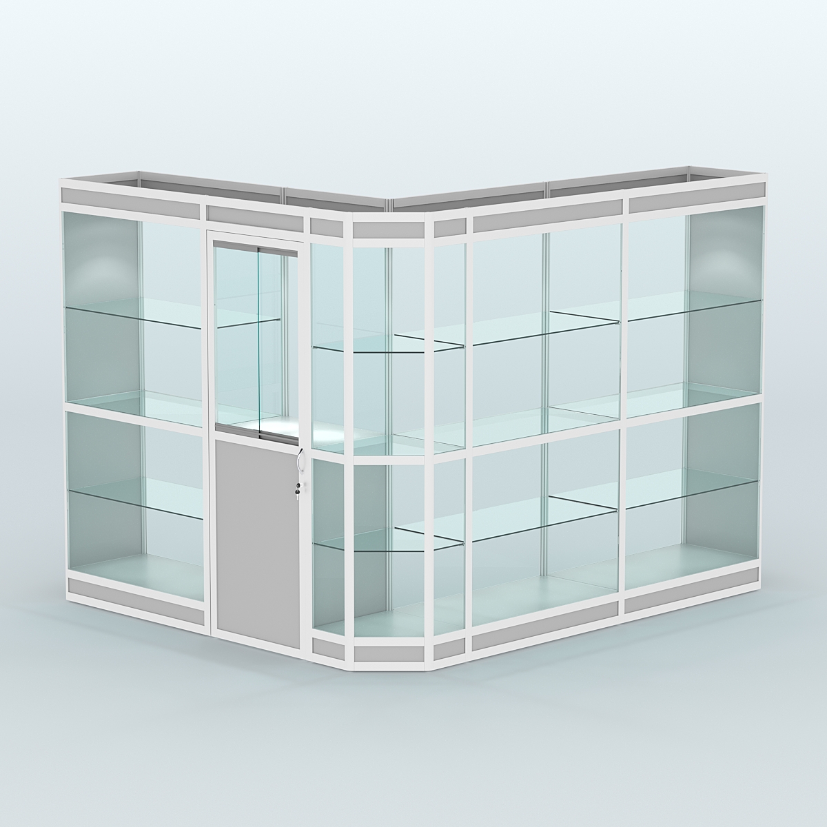 Павильон из профиля угловой №3в (5,5 кв.м) Серый