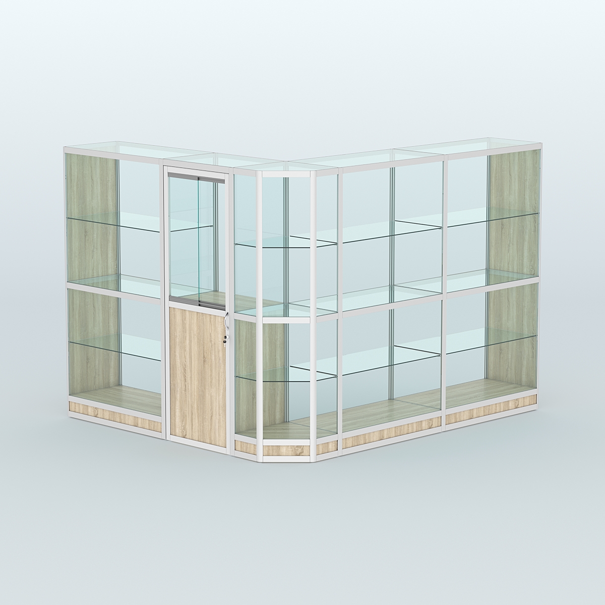 Павильон из профиля угловой №3г (5,5 кв.м) Дуб Сонома