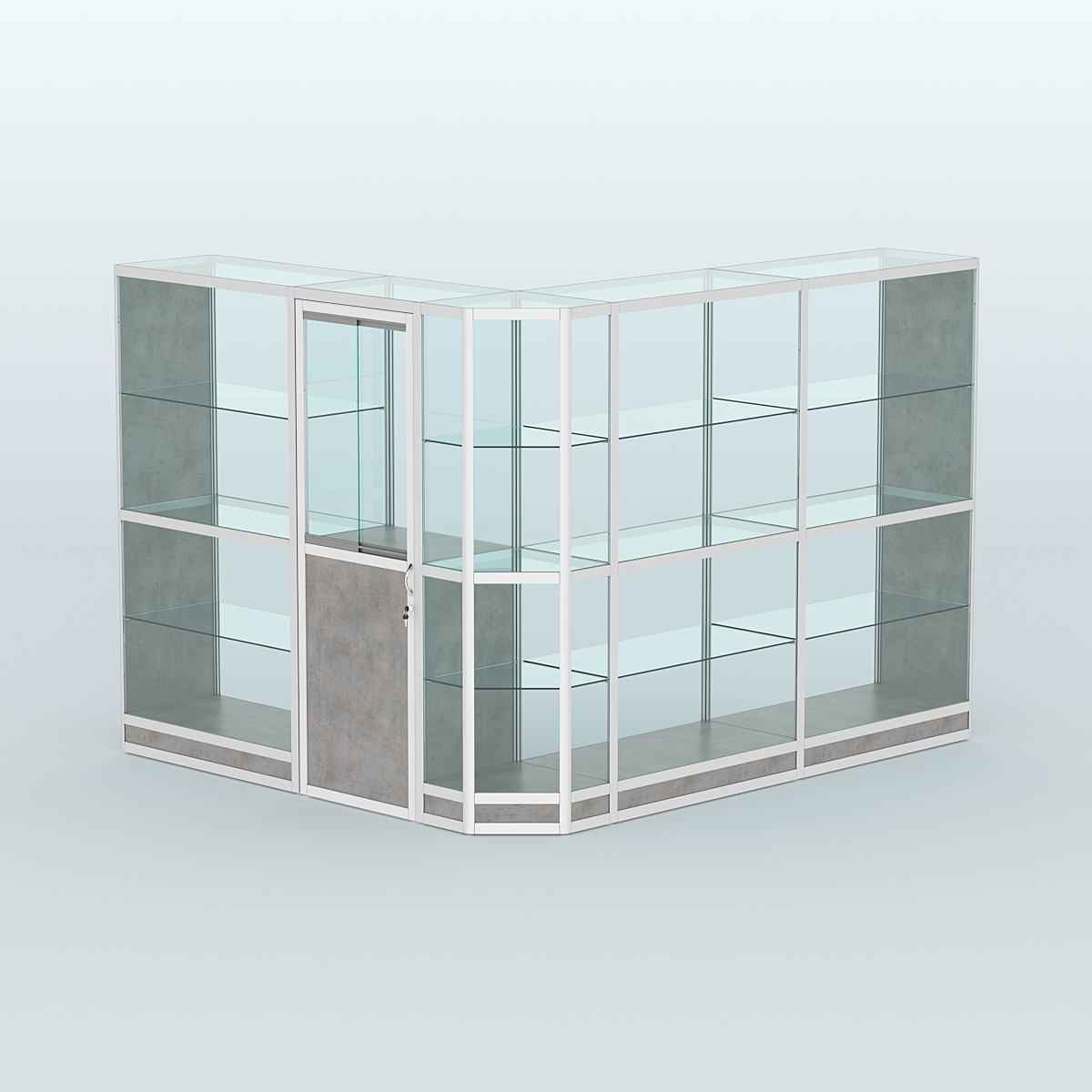 Павильон из профиля угловой №3г (5,5 кв.м) Бетон Чикаго светло-серый F186 ST9