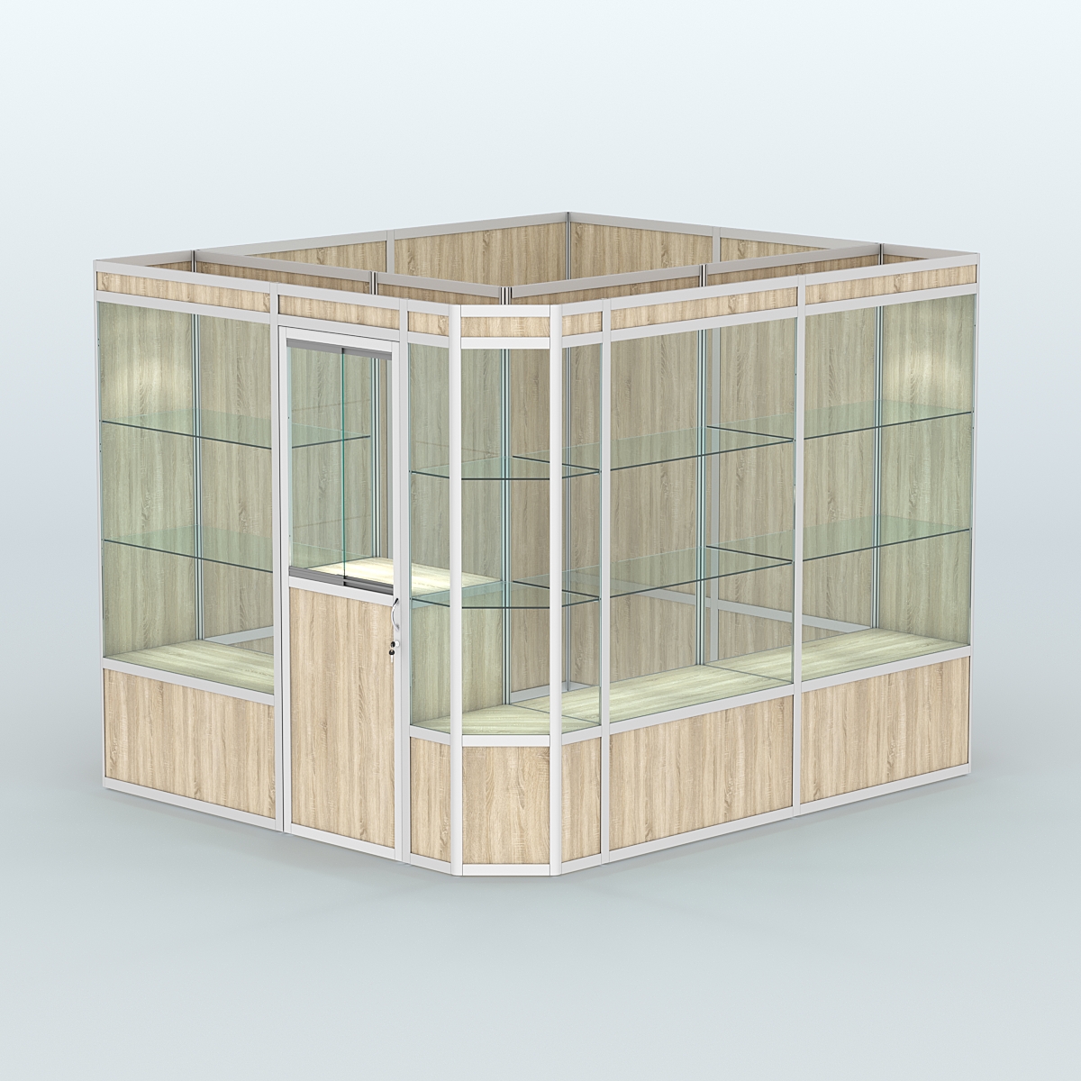 Павильон из профиля угловой №6а (5,5 кв.м) Дуб Сонома