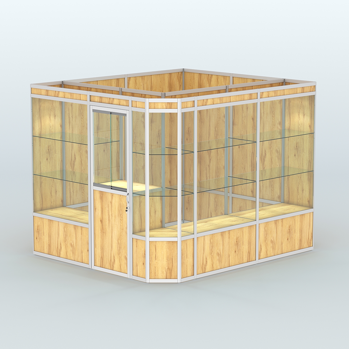 Павильон из профиля угловой №6а (5,5 кв.м) Дуб Золотистый