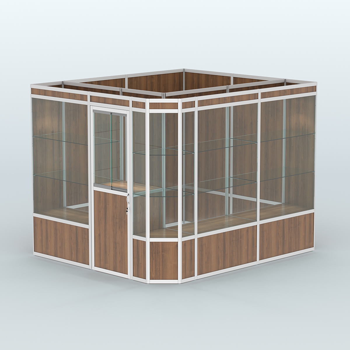 Павильон из профиля угловой №6а (5,5 кв.м) Орех