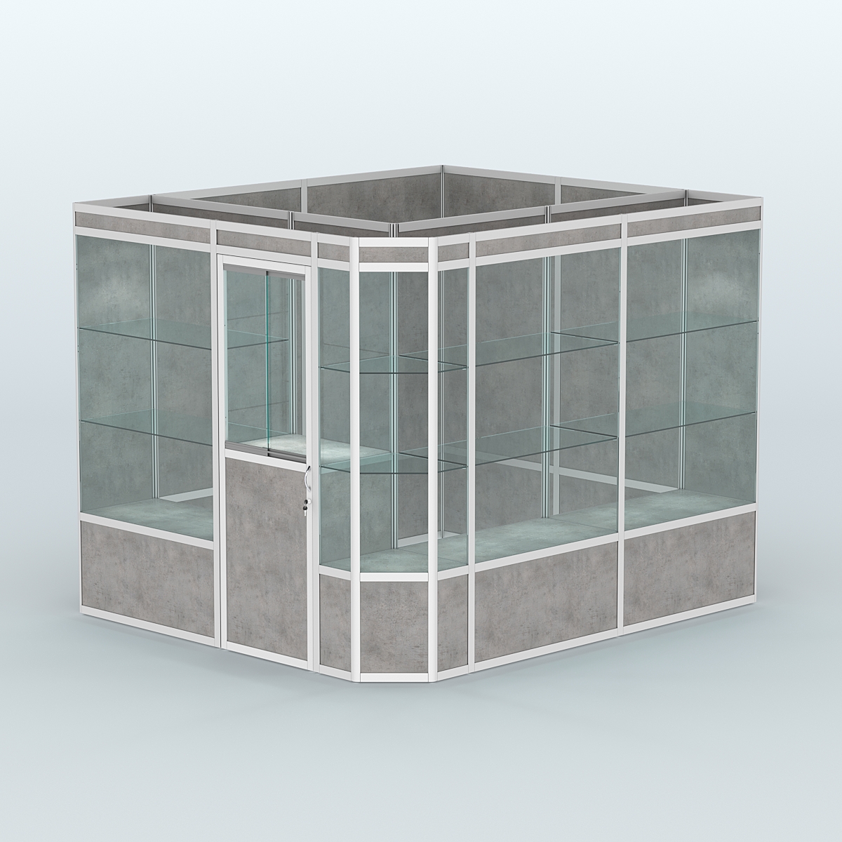 Павильон из профиля угловой №6а (5,5 кв.м) Бетон Чикаго светло-серый F186 ST9