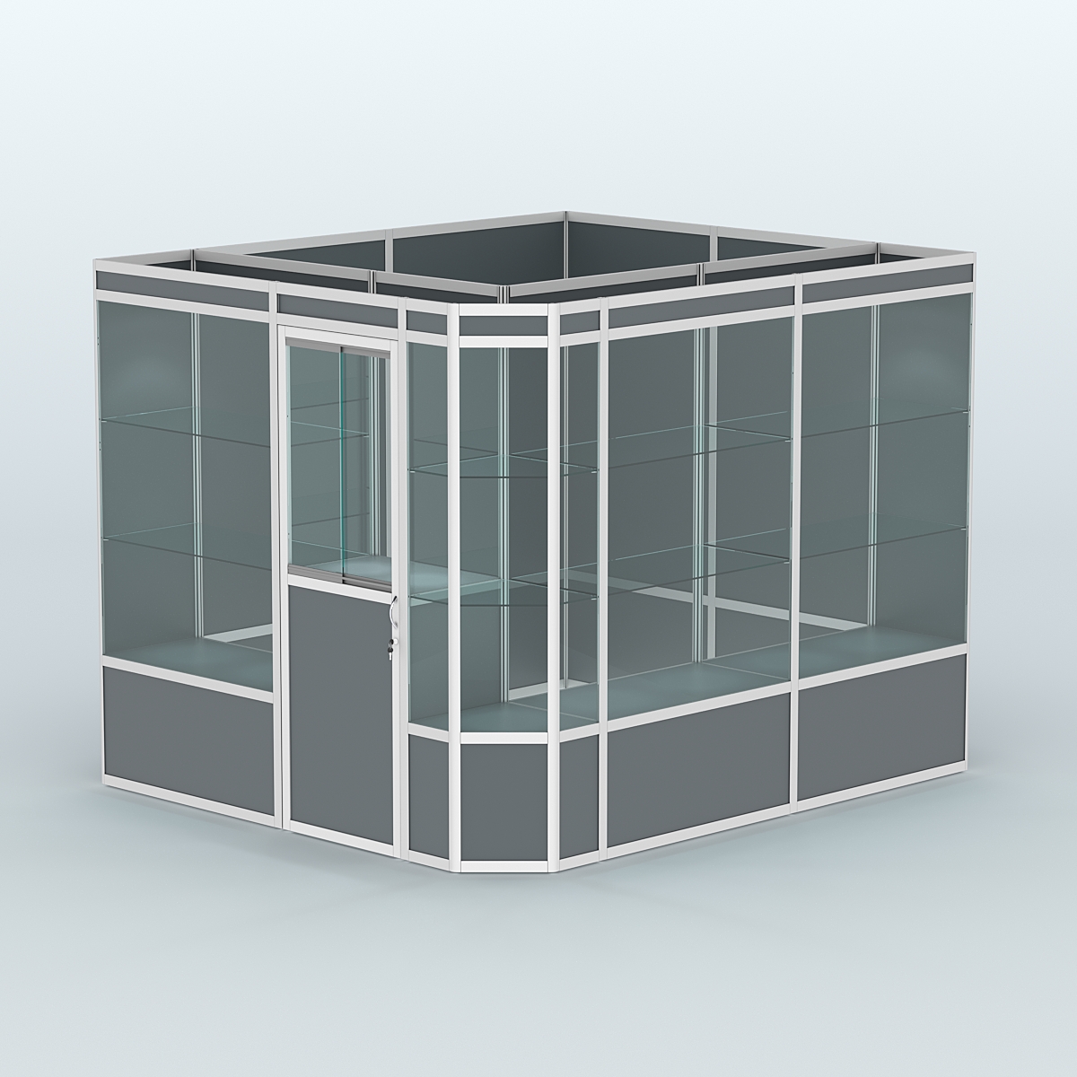Павильон из профиля угловой №6а (5,5 кв.м) Темно-Серый