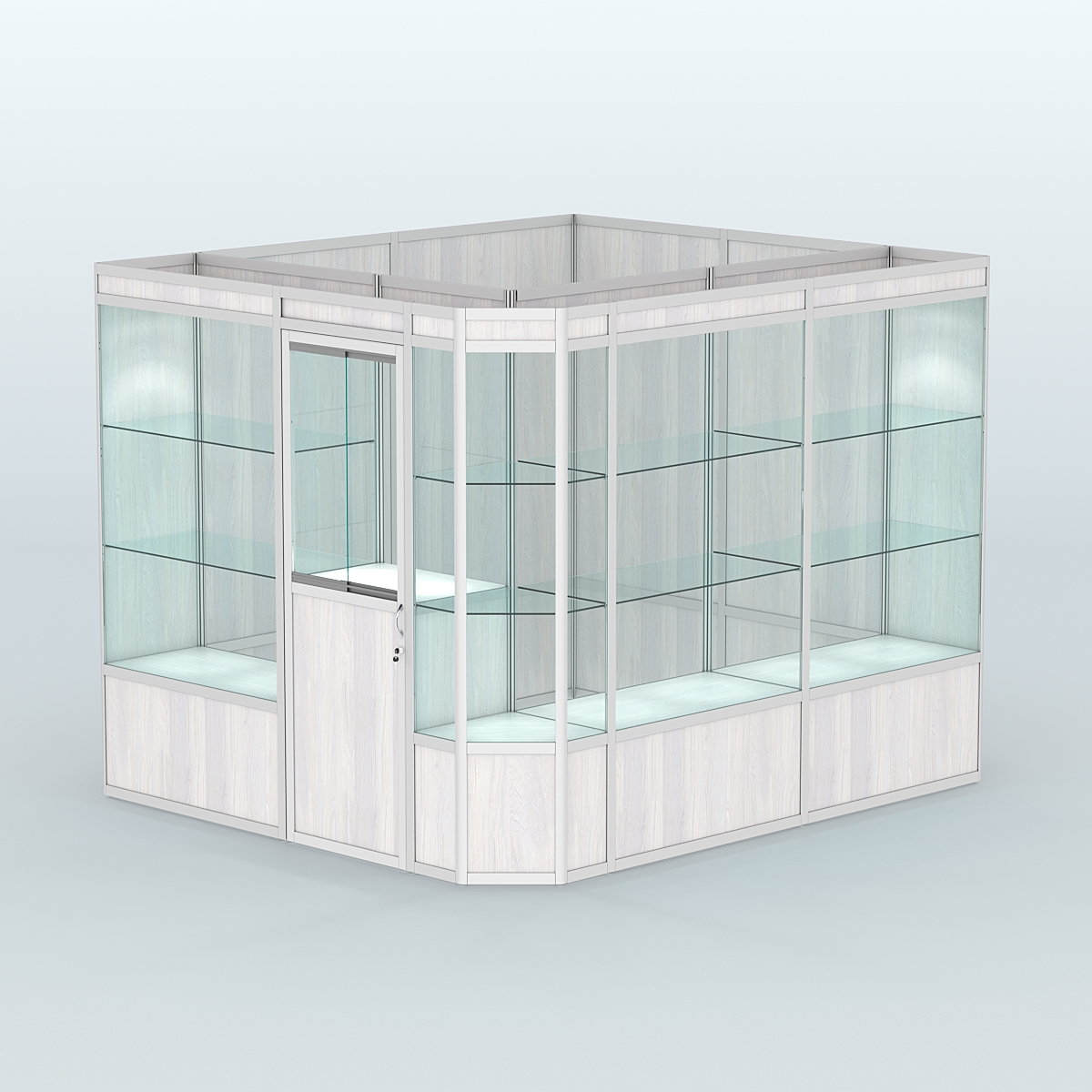 Павильон из профиля угловой №6а (5,5 кв.м) Ясень Анкор светлый