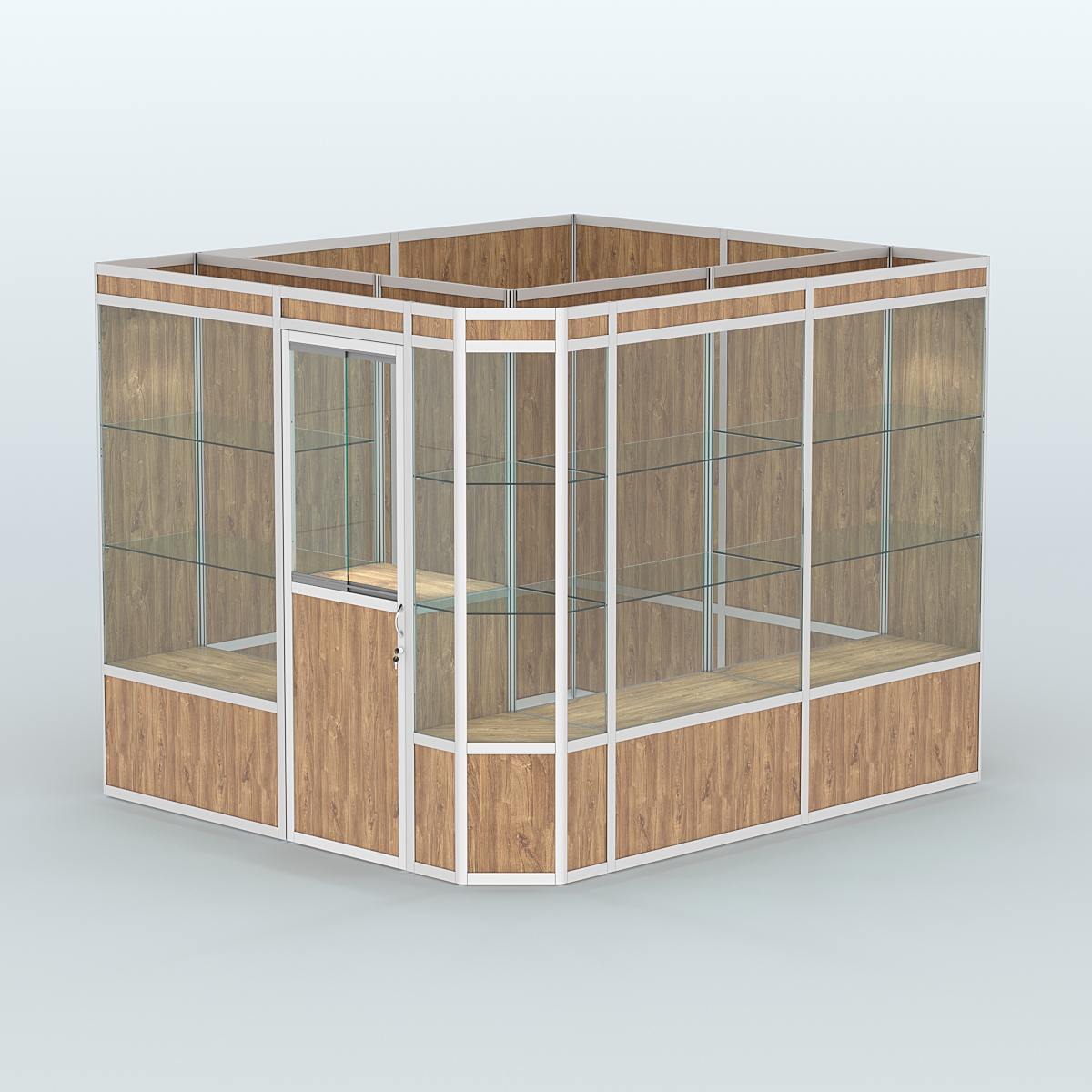 Павильон из профиля угловой №6а (5,5 кв.м) Дуб Канзас коричневый