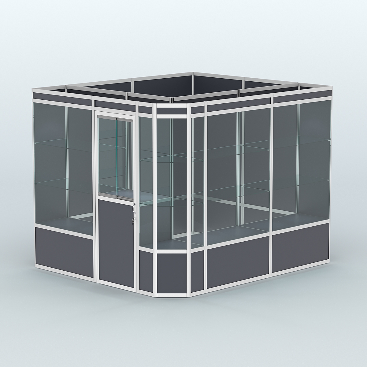 Павильон из профиля угловой №6а (5,5 кв.м) Антрацит