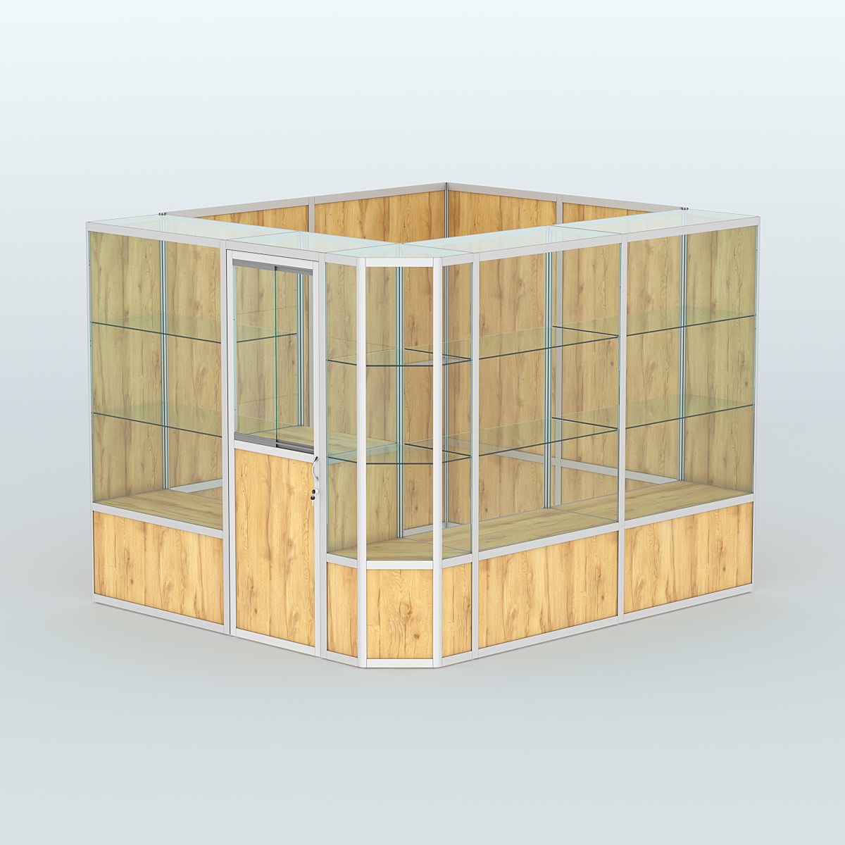 Павильон из профиля угловой №6б (5,5 кв.м) Дуб Золотистый