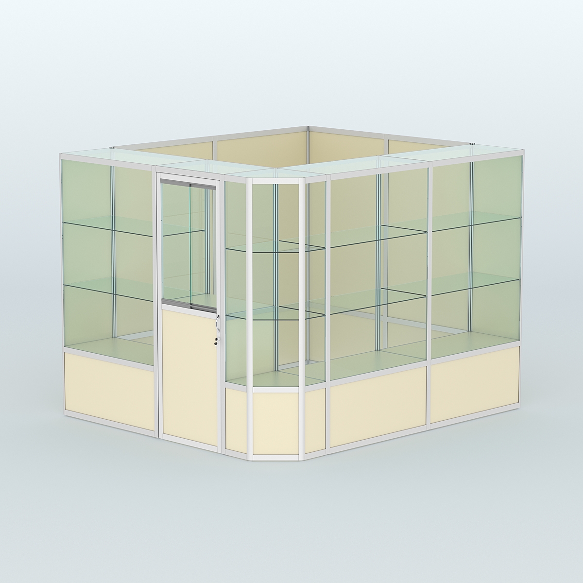 Павильон из профиля угловой №6б (5,5 кв.м) Крем Вайс