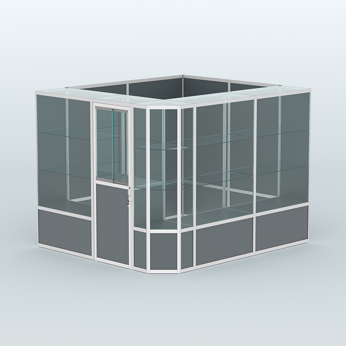 Павильон из профиля угловой №6б (5,5 кв.м) Темно-Серый
