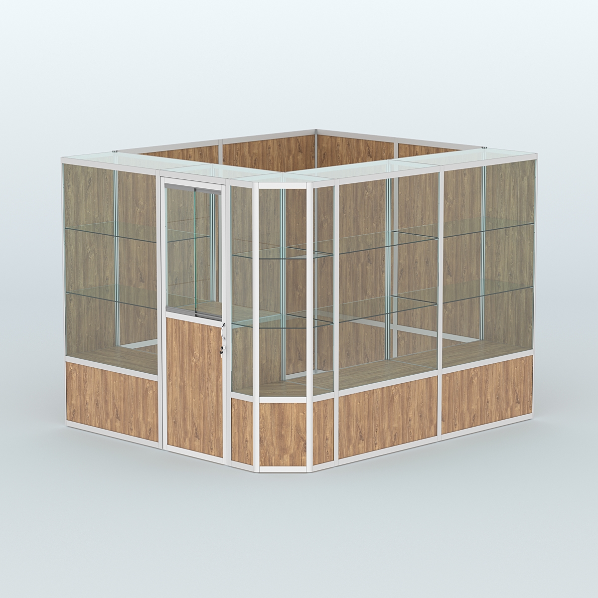 Павильон из профиля угловой №6б (5,5 кв.м) Дуб Канзас коричневый