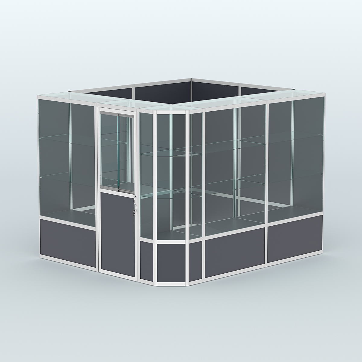 Павильон из профиля угловой №6б (5,5 кв.м) Антрацит