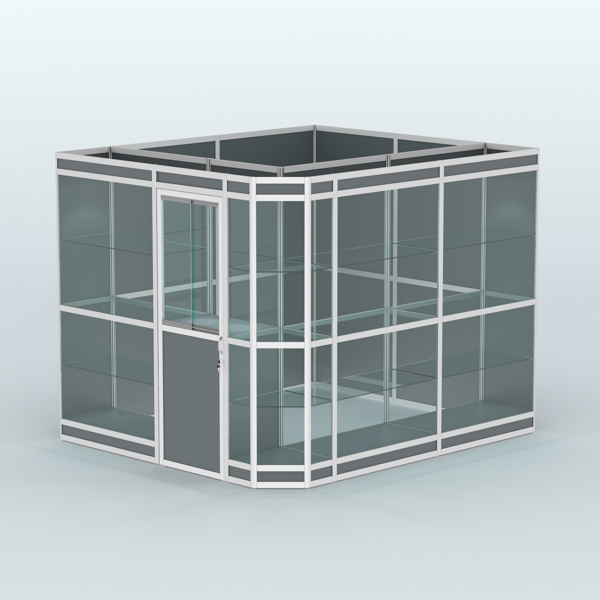 Павильон из профиля угловой №6в (5,5 кв.м) Темно-Серый