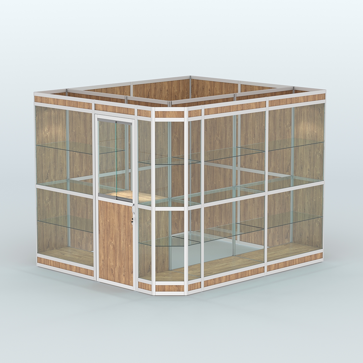 Павильон из профиля угловой №6в (5,5 кв.м) Дуб Канзас коричневый