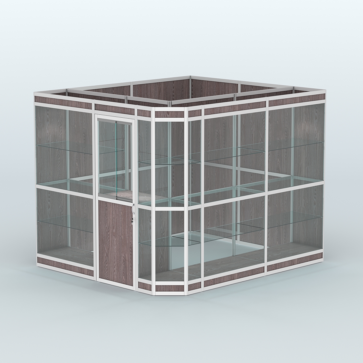 Павильон из профиля угловой №6в (5,5 кв.м) Ясень Анкор темный