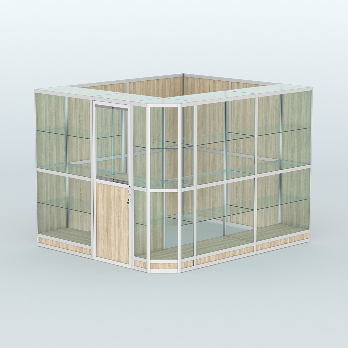 Павильон из профиля угловой №6г (5,5 кв.м) Дуб Сонома