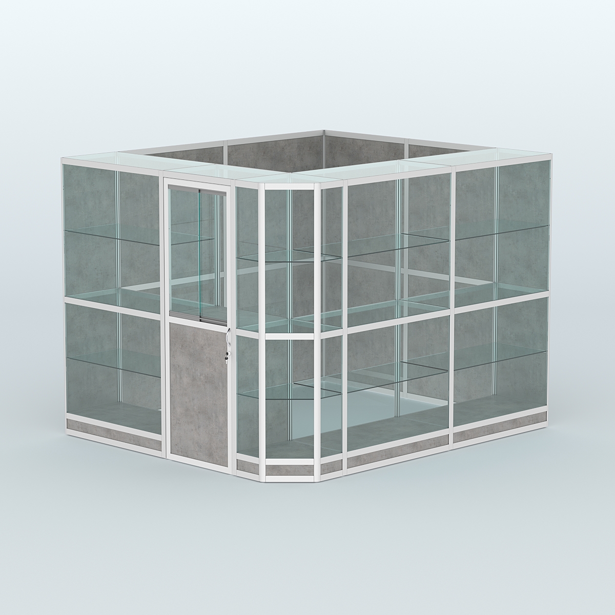 Павильон из профиля угловой №6г (5,5 кв.м) Бетон Чикаго светло-серый F186 ST9