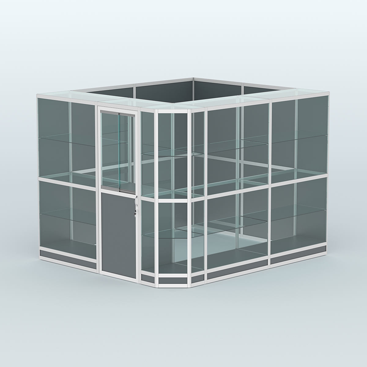 Павильон из профиля угловой №6г (5,5 кв.м) Темно-Серый