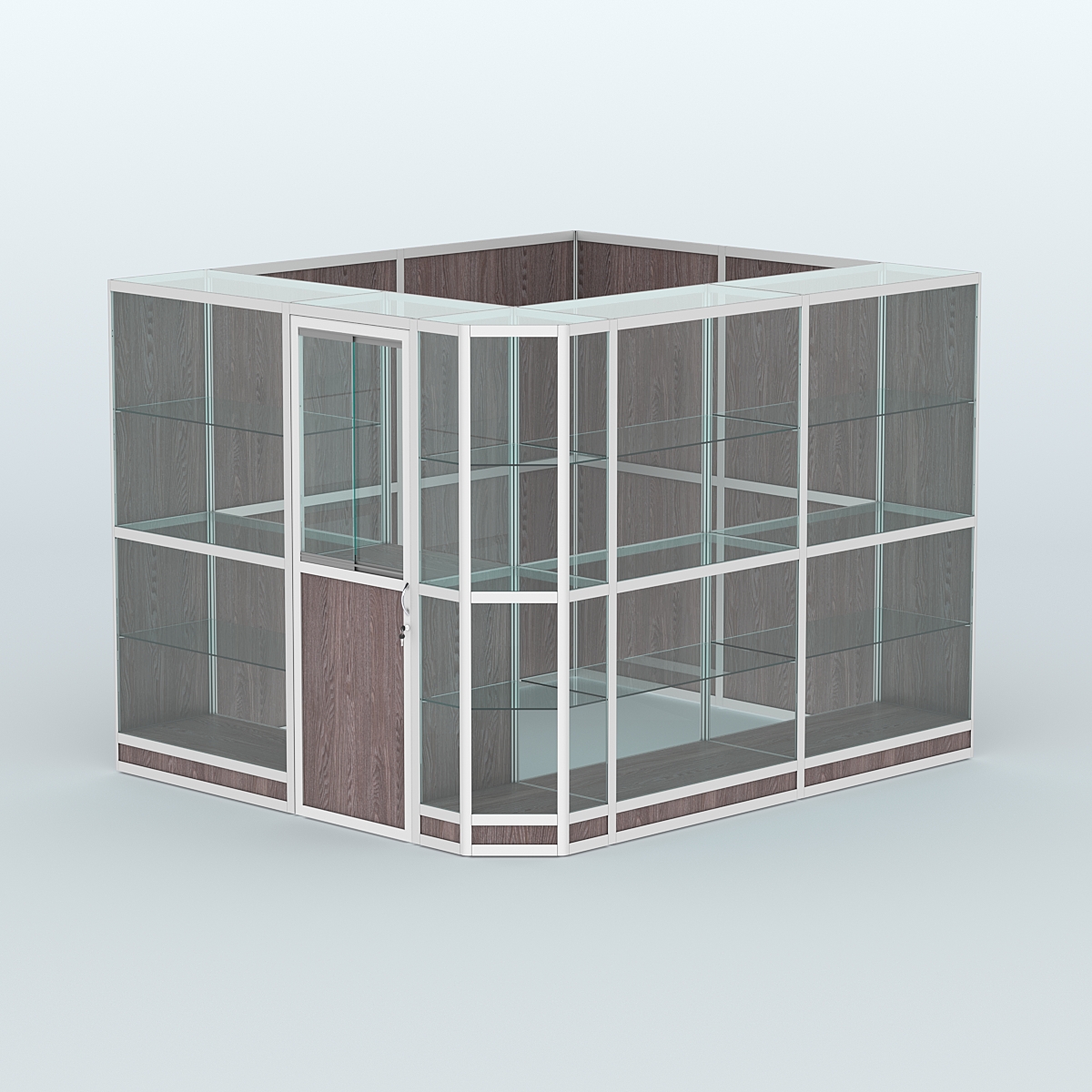 Павильон из профиля угловой №6г (5,5 кв.м) Ясень Анкор темный