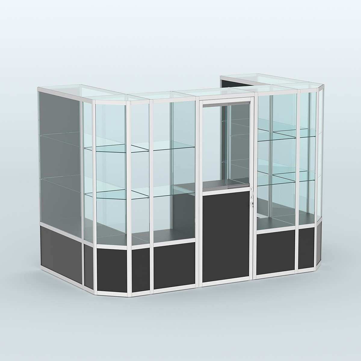 Павильон из профиля пристенный №6в (4,05 кв. м) Черный