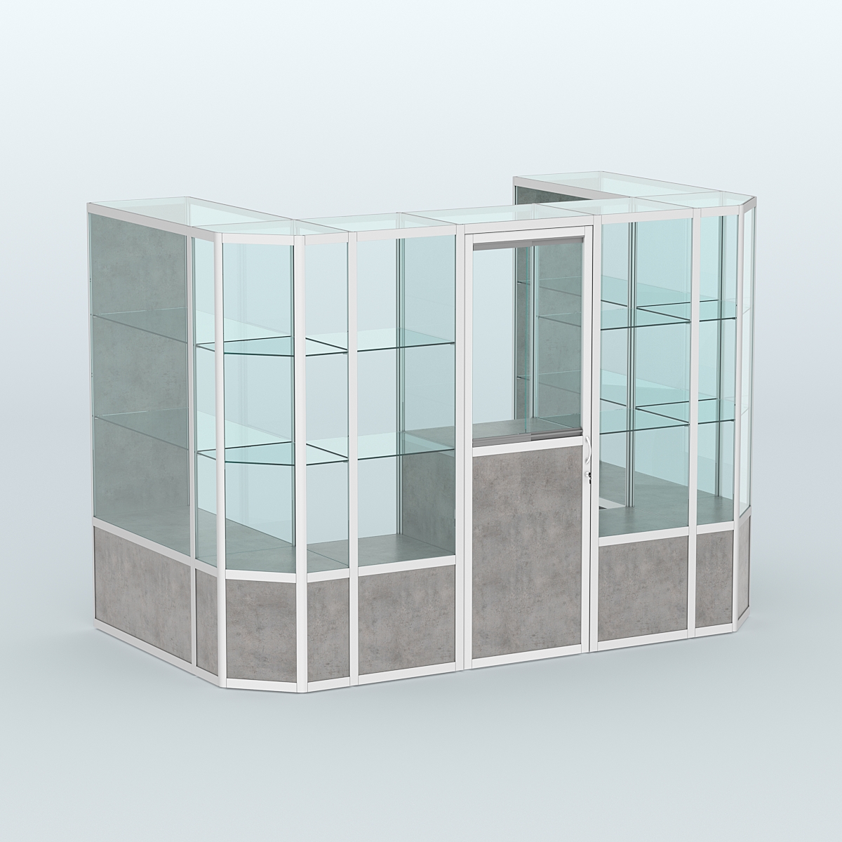 Павильон из профиля пристенный №6в (4,05 кв. м) Бетон Чикаго светло-серый F186 ST9