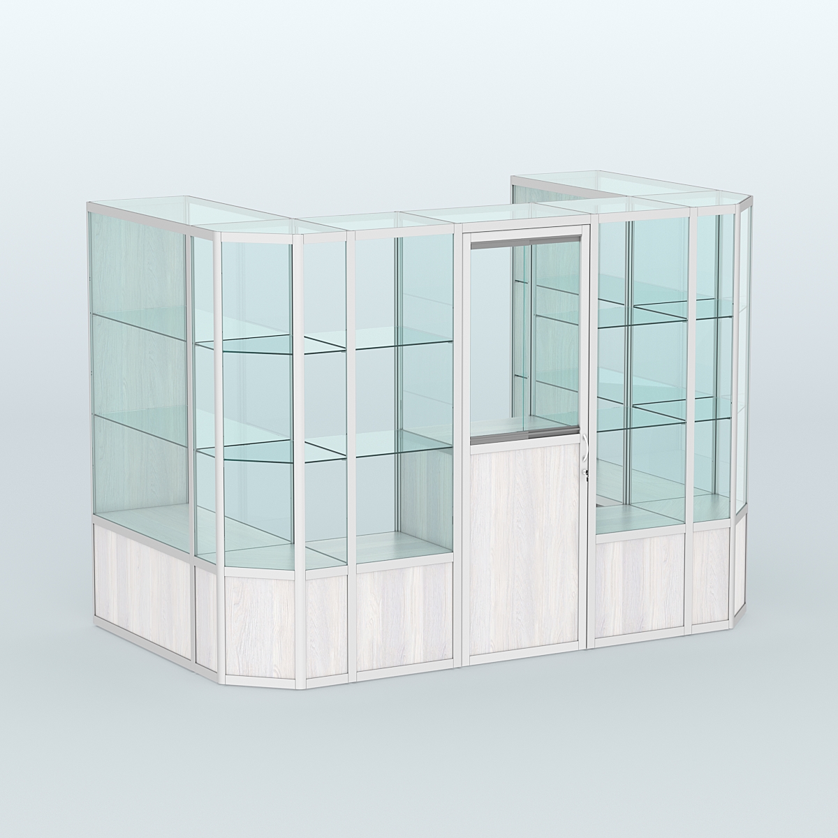 Павильон из профиля пристенный №6в (4,05 кв. м) Ясень Анкор светлый