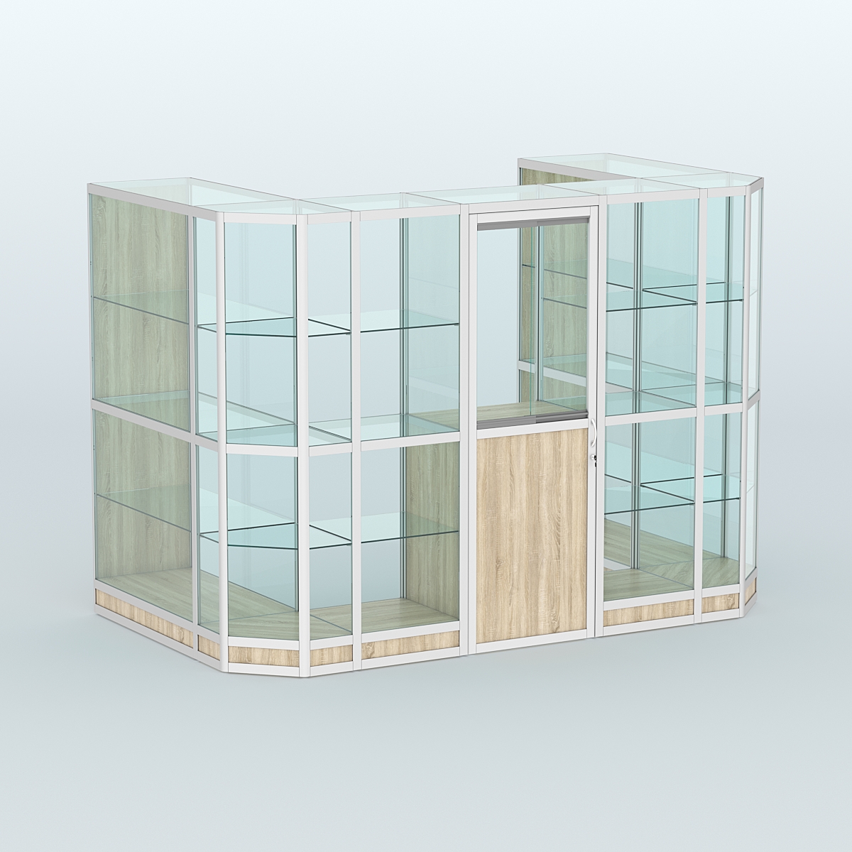 Павильон из профиля пристенный №6г (4,05 кв. м) Дуб Сонома