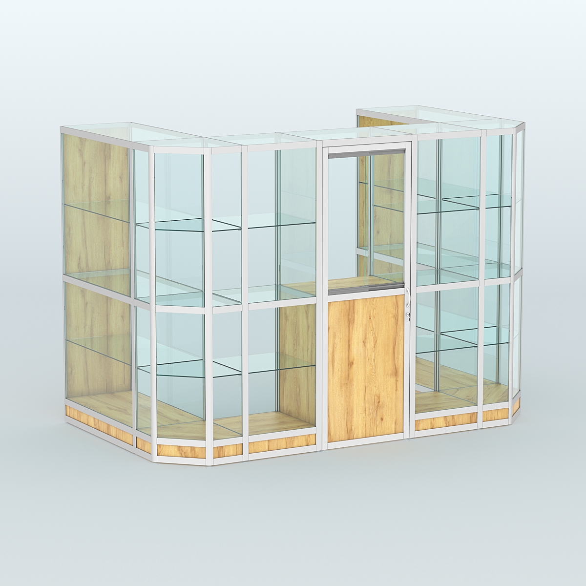 Павильон из профиля пристенный №6г (4,05 кв. м) Дуб Золотистый