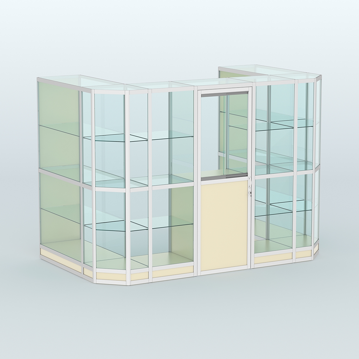 Павильон из профиля пристенный №6г (4,05 кв. м) Крем Вайс