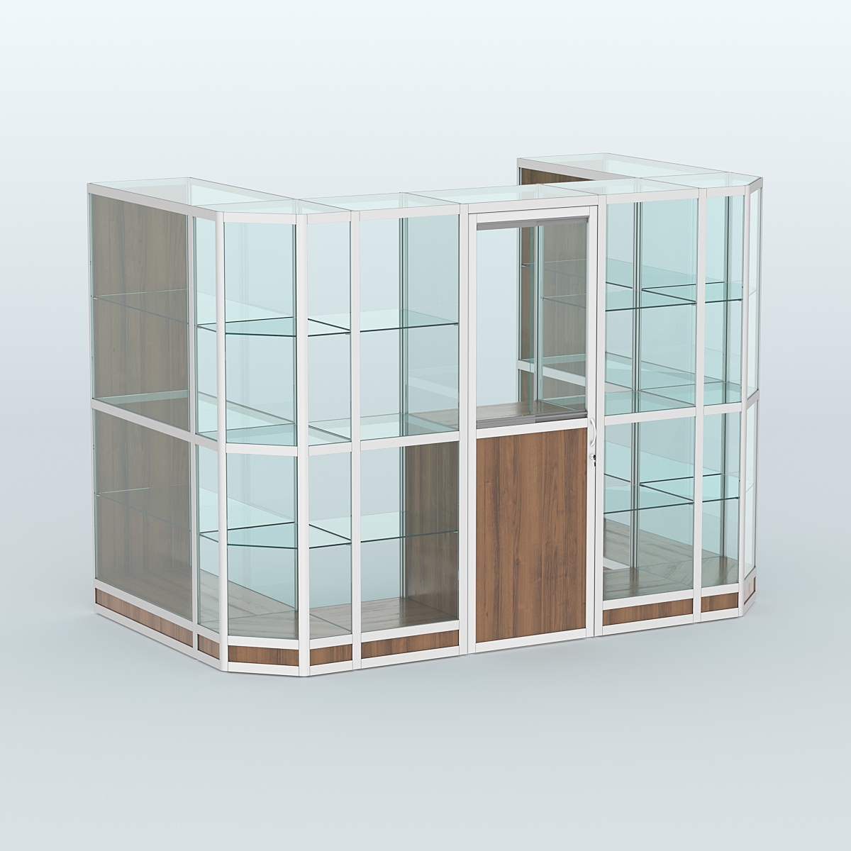 Павильон из профиля пристенный №6г (4,05 кв. м) Орех