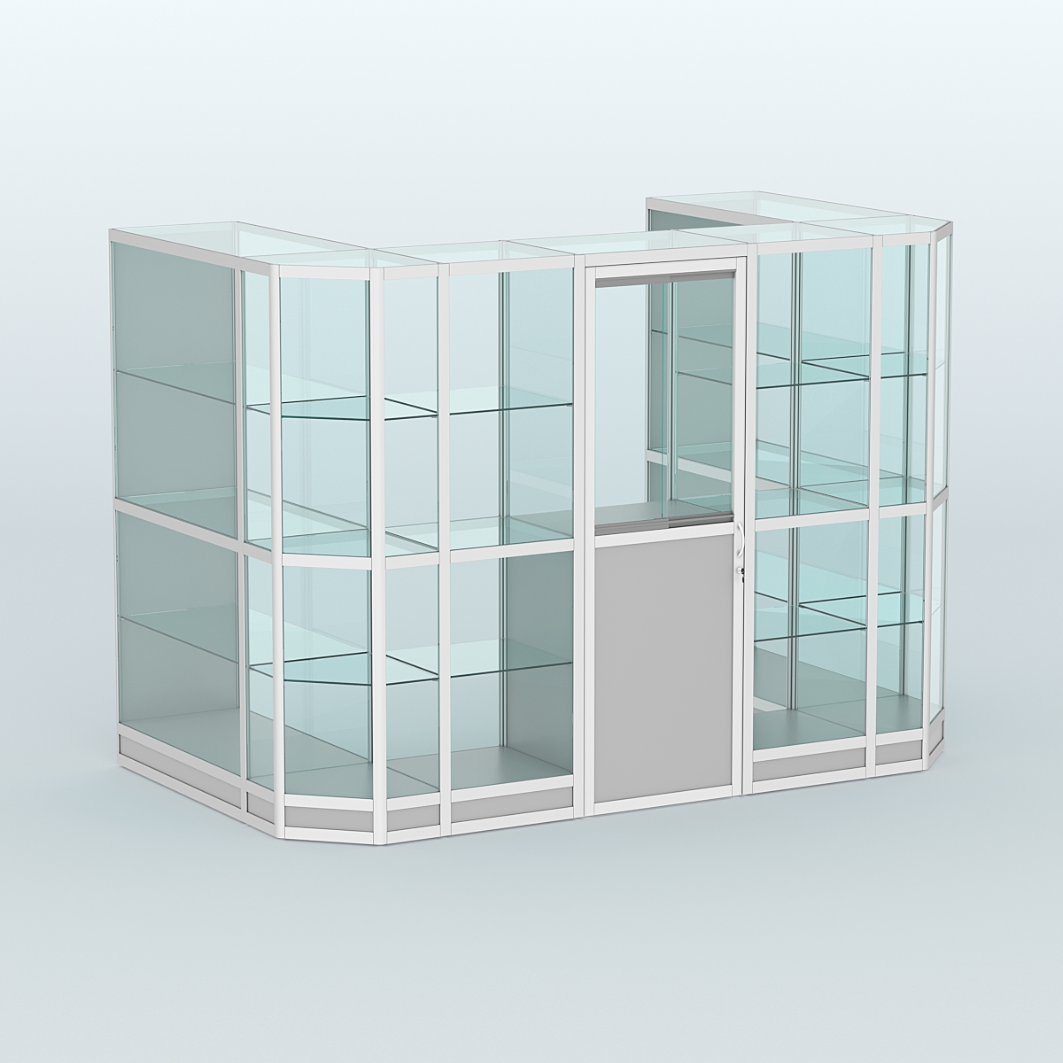 Павильон из профиля пристенный №6г (4,05 кв. м) Серый