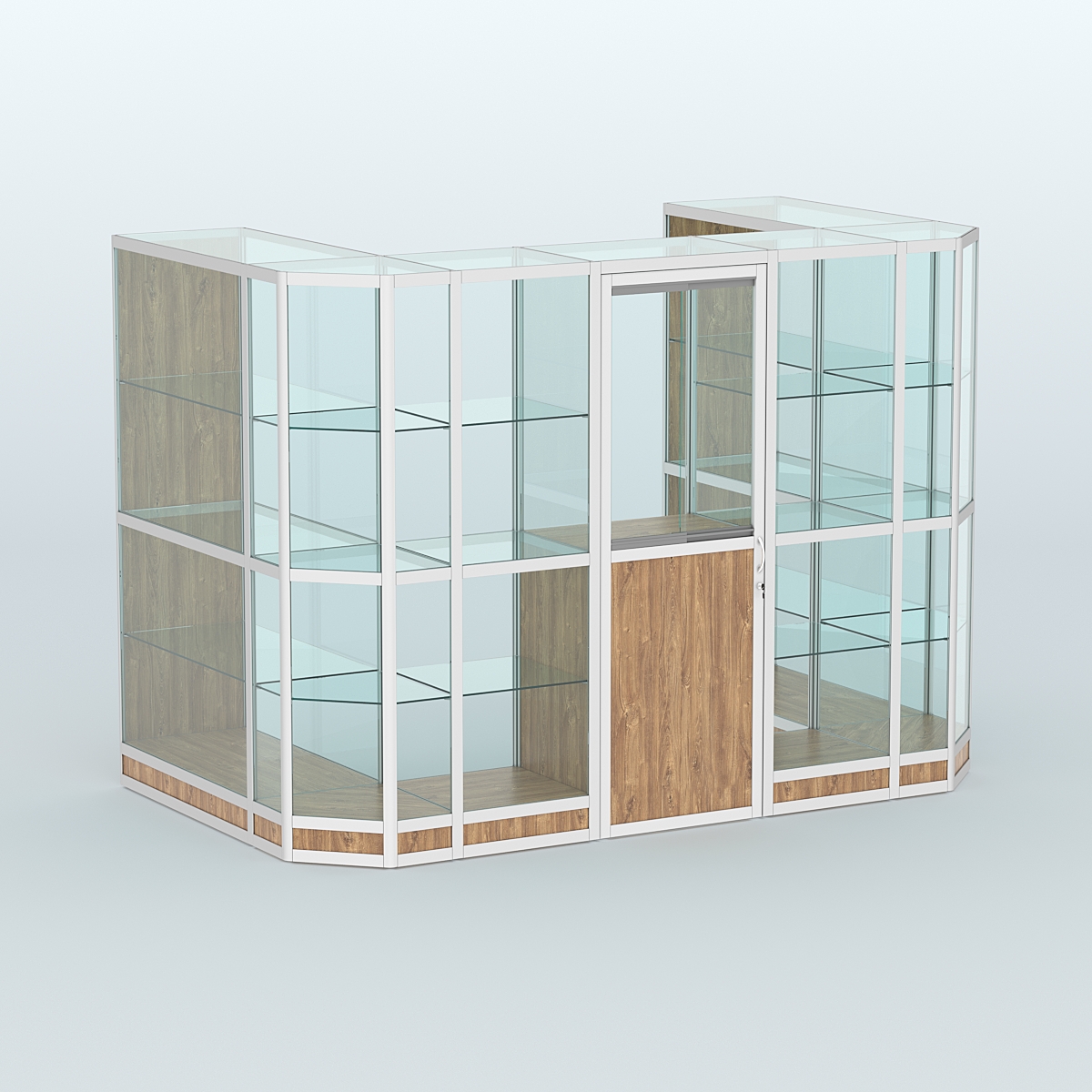 Павильон из профиля пристенный №6г (4,05 кв. м) Дуб Канзас коричневый