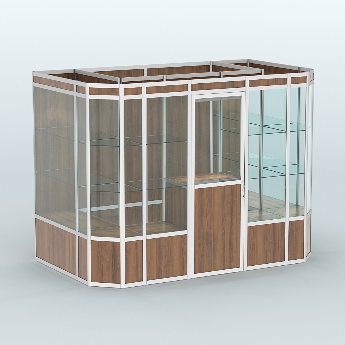 Павильон из профиля пристенный №10а (4,05 кв.м) Орех