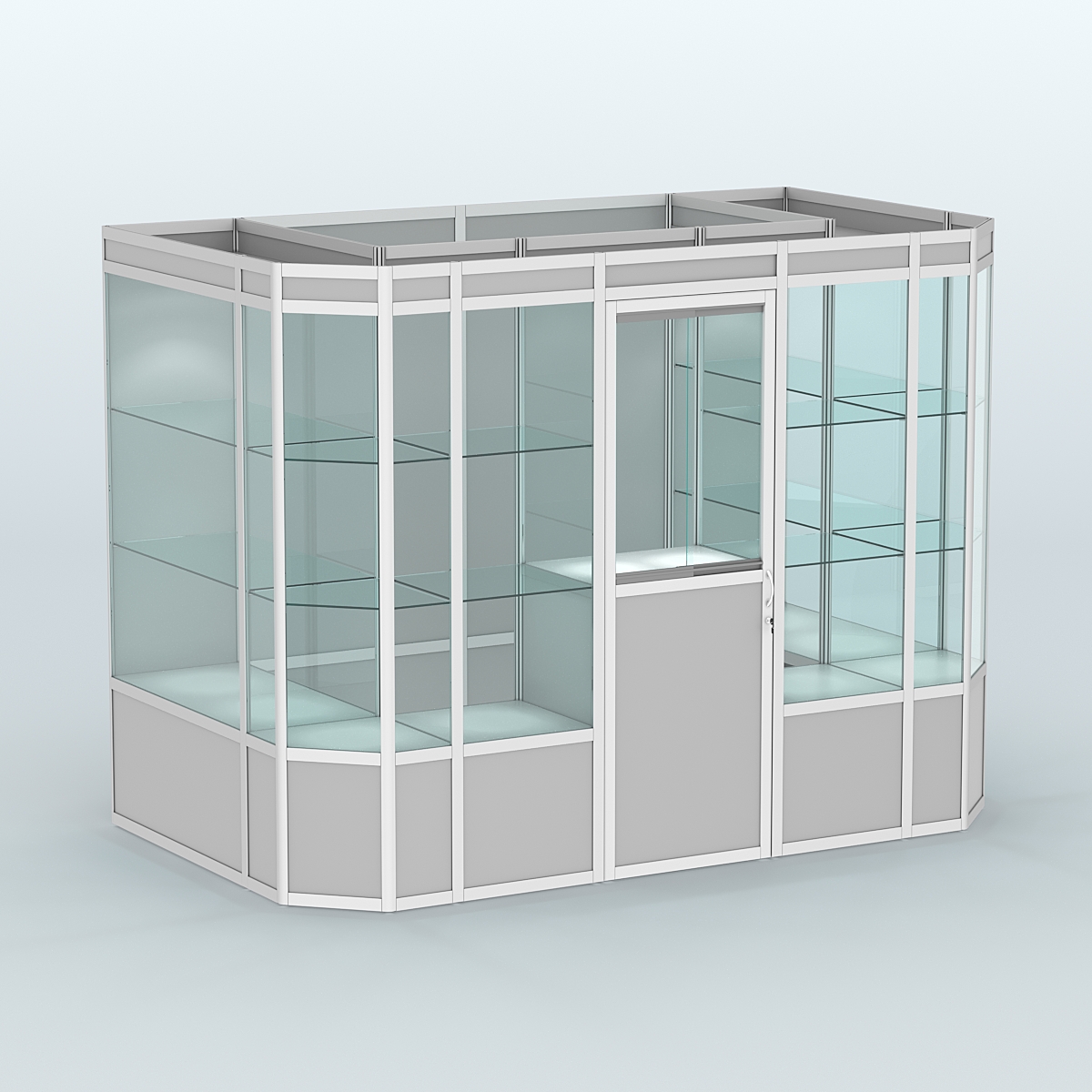 Павильон из профиля пристенный №10а (4,05 кв.м) Серый