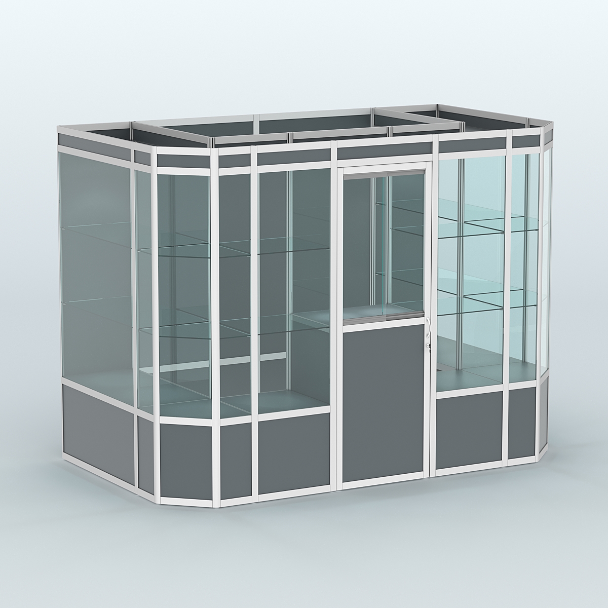 Павильон из профиля пристенный №10а (4,05 кв.м) Темно-Серый