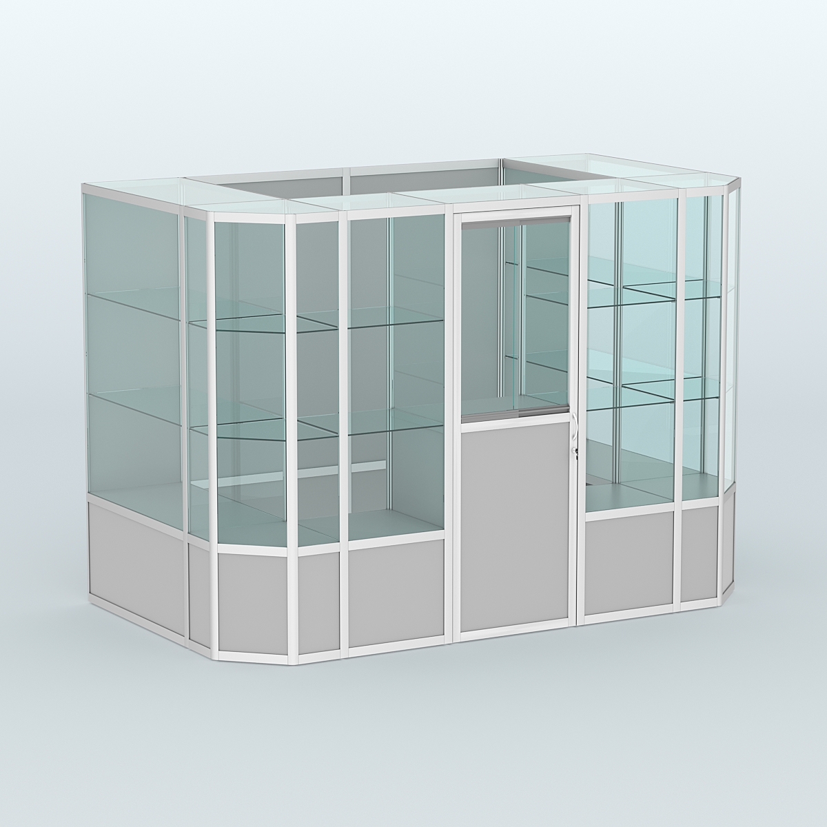 Павильон из профиля пристенный №10б (4,05 кв.м) Серый