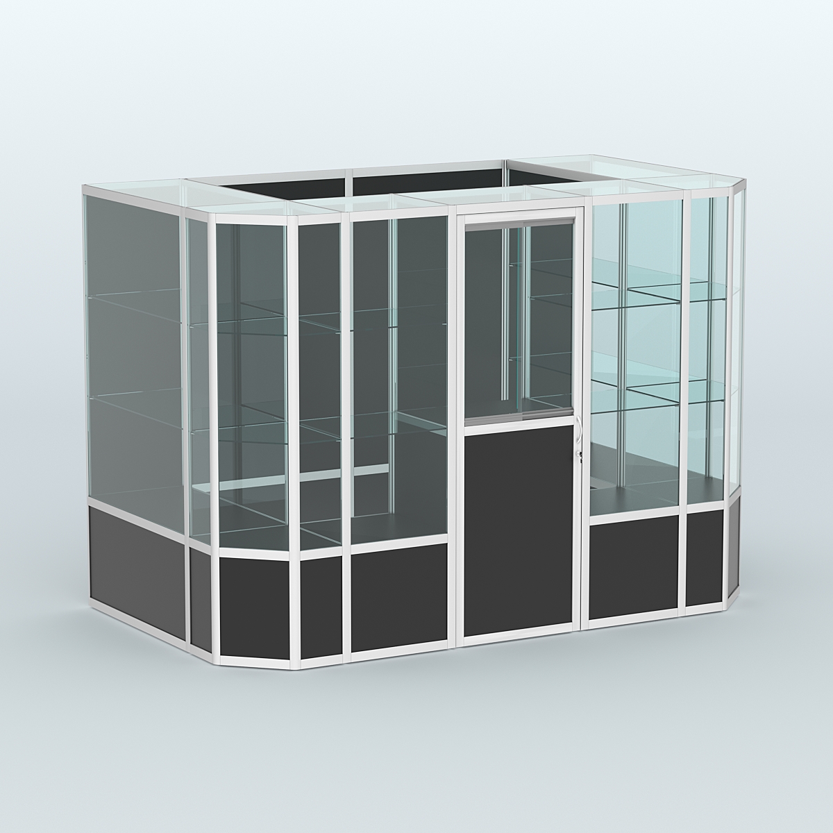 Павильон из профиля пристенный №10б (4,05 кв.м) Черный