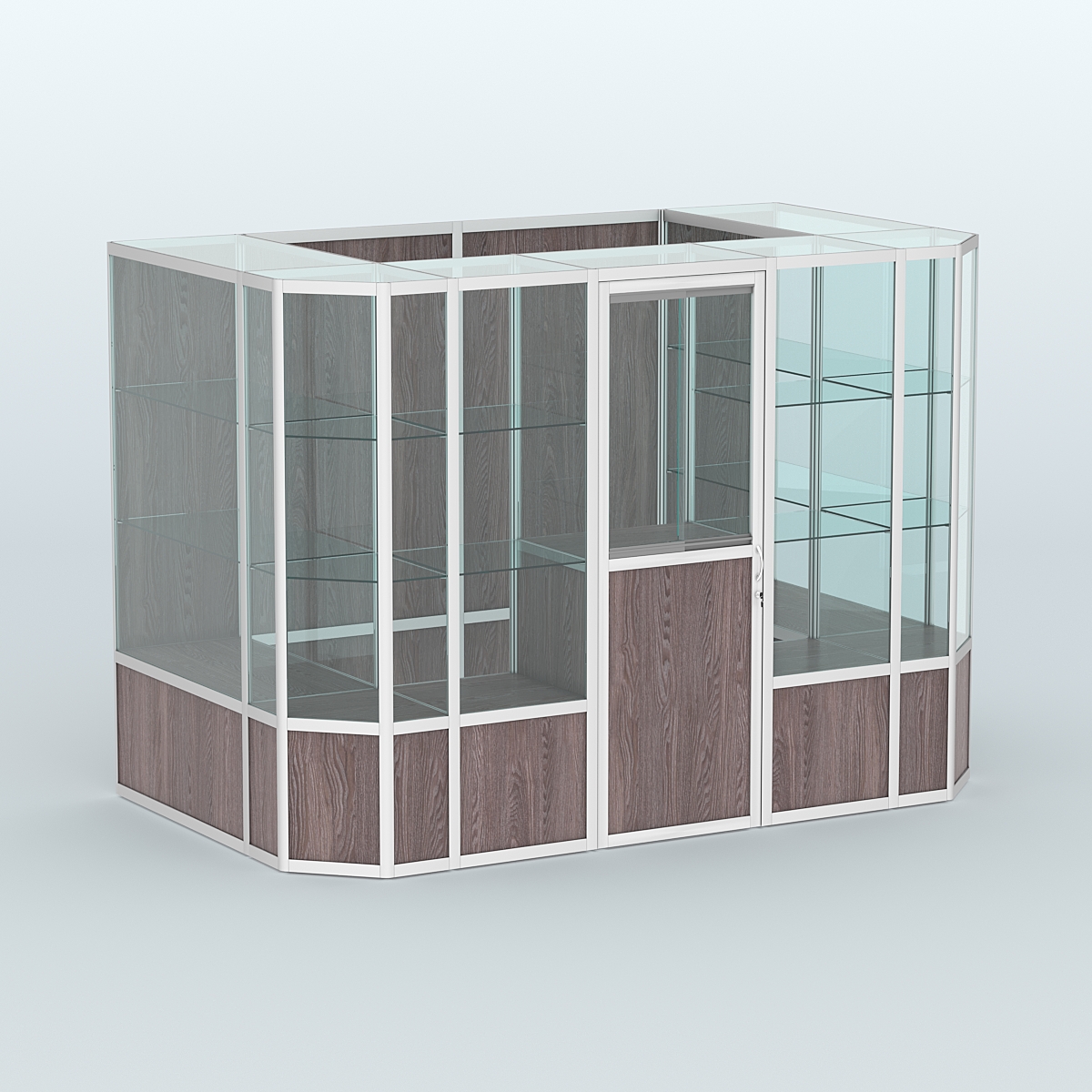 Павильон из профиля пристенный №10б (4,05 кв.м) Ясень Анкор темный