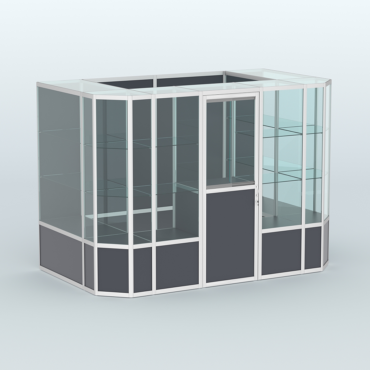 Павильон из профиля пристенный №10б (4,05 кв.м) Антрацит