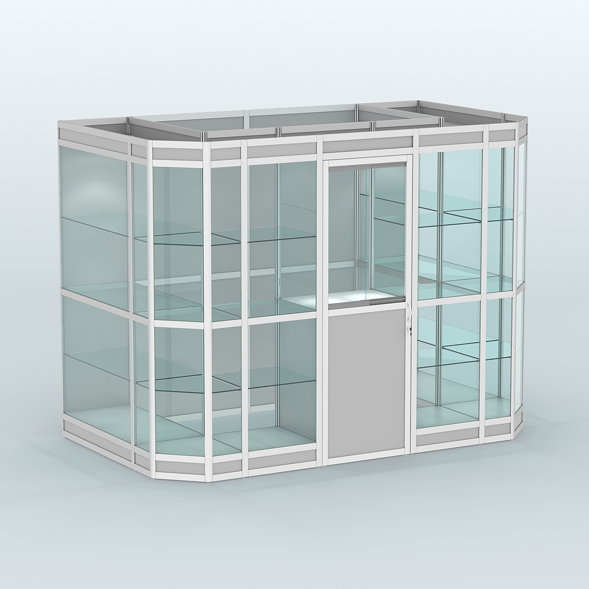 Павильон из профиля пристенный №10в (4,05 кв.м) Серый