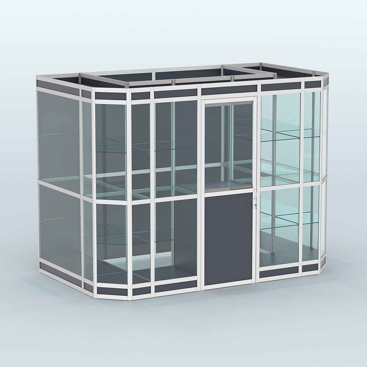 Павильон из профиля пристенный №10в (4,05 кв.м) Антрацит