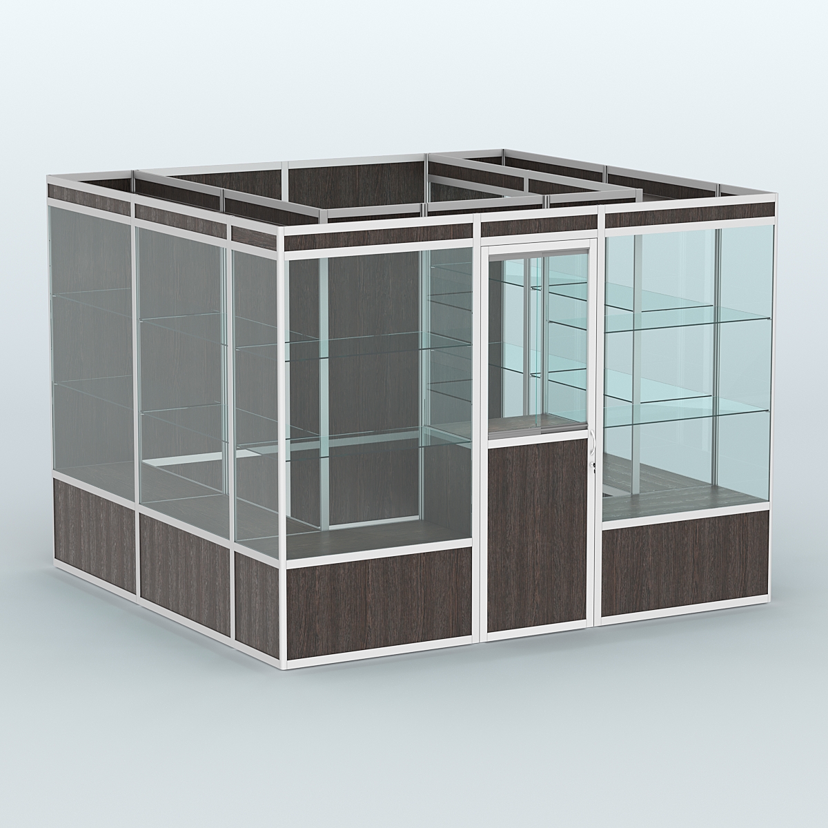 Павильон из профиля пристенный №9а (6,75 кв. м) Дуб Венге