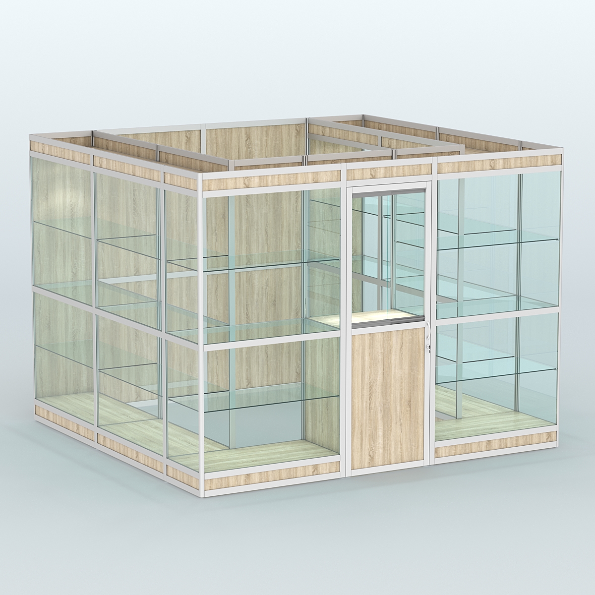 Павильон из профиля пристенный №9в (6,75 кв. м) Дуб Сонома