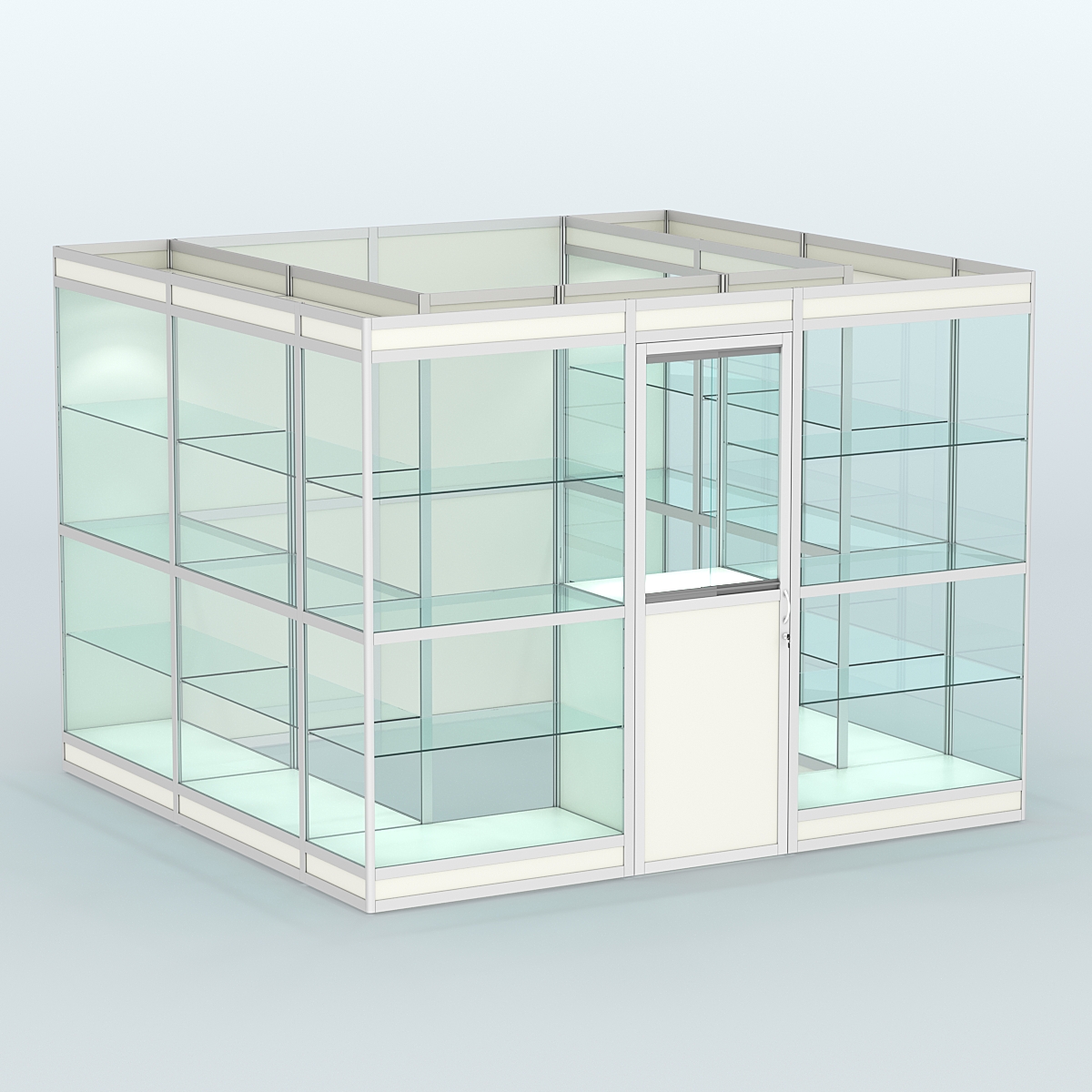 Павильон из профиля пристенный №9в (6,75 кв. м) Белый