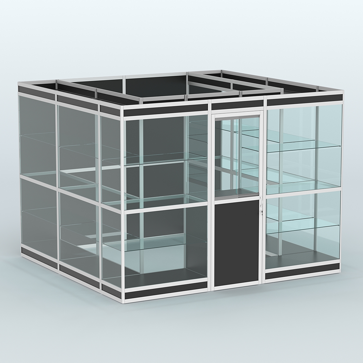 Павильон из профиля пристенный №9в (6,75 кв. м) Черный