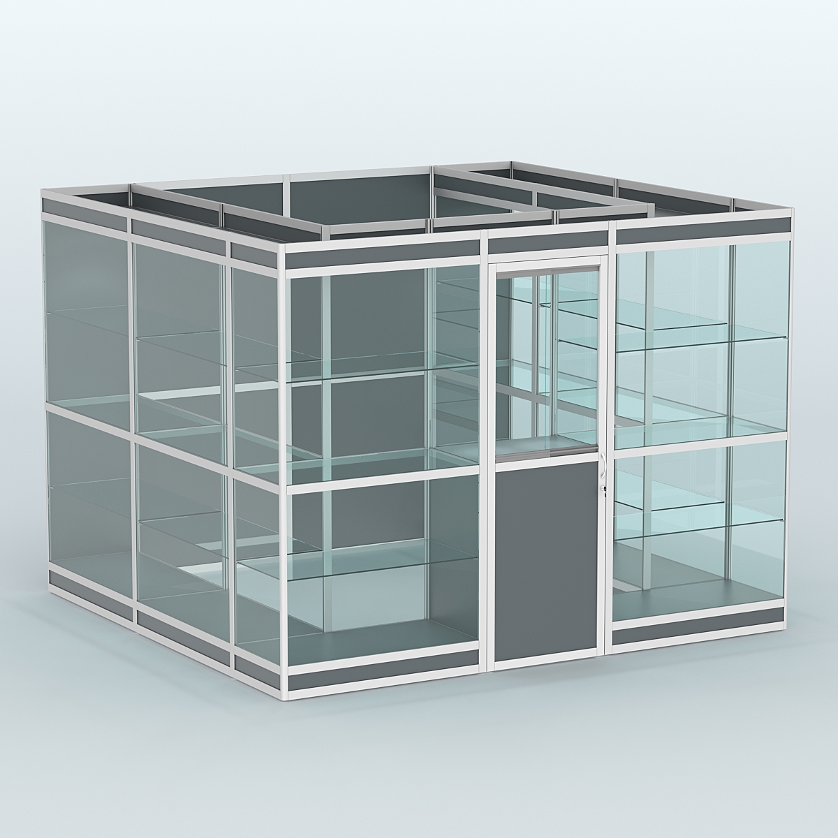 Павильон из профиля пристенный №9в (6,75 кв. м) Темно-Серый